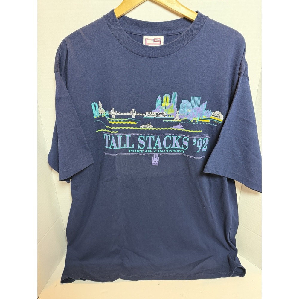VTG 90's Tall Stacks Cincinnati Graphic Tee Size XLarge 1992 Crable Sports 247